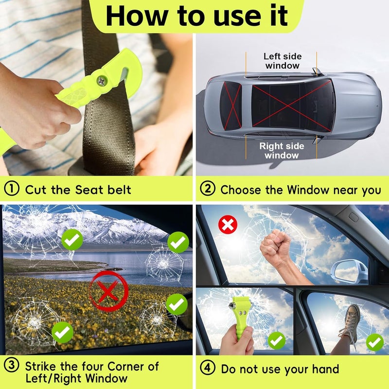 Yiader Store Car Window Breaker Tool, 2-in-1 Emergency Escape Tool with Window Breaker and Seat Belt Cutter - Image 5